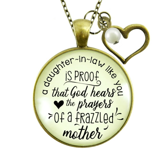 Daughter in Law Gift Gutsy Goodness Bronze Metal Necklace Proof God Hears Prayers Female Adult