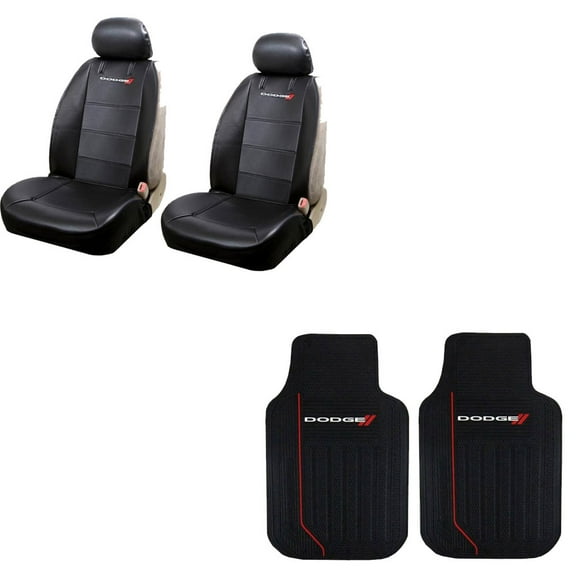 Dodge 2 Front Vinyl Floor Mats And 2 Seat Covers