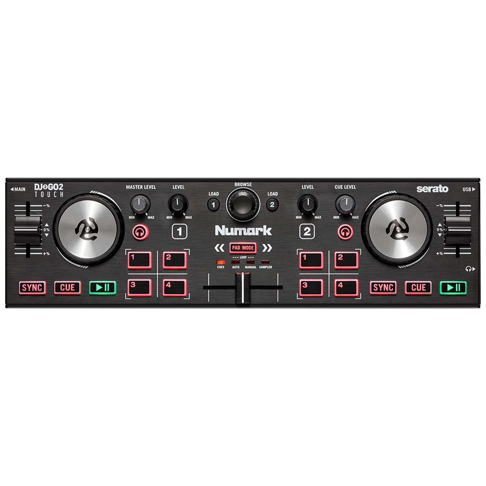 Numark DJ2GO2 Touch Pocket DJ Controller with HF125 Professional DJ Headphones Package