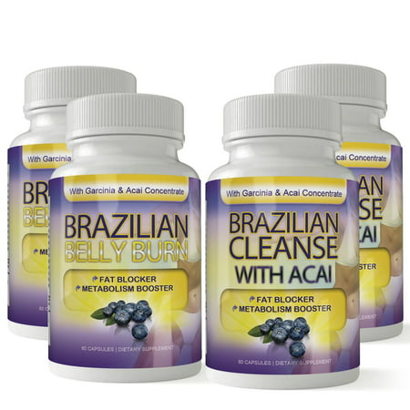 Brazilian Belly Burn and Cleanse Combo with Fat Fighting Acai (60 (Best Hiit Workout To Burn Belly Fat)