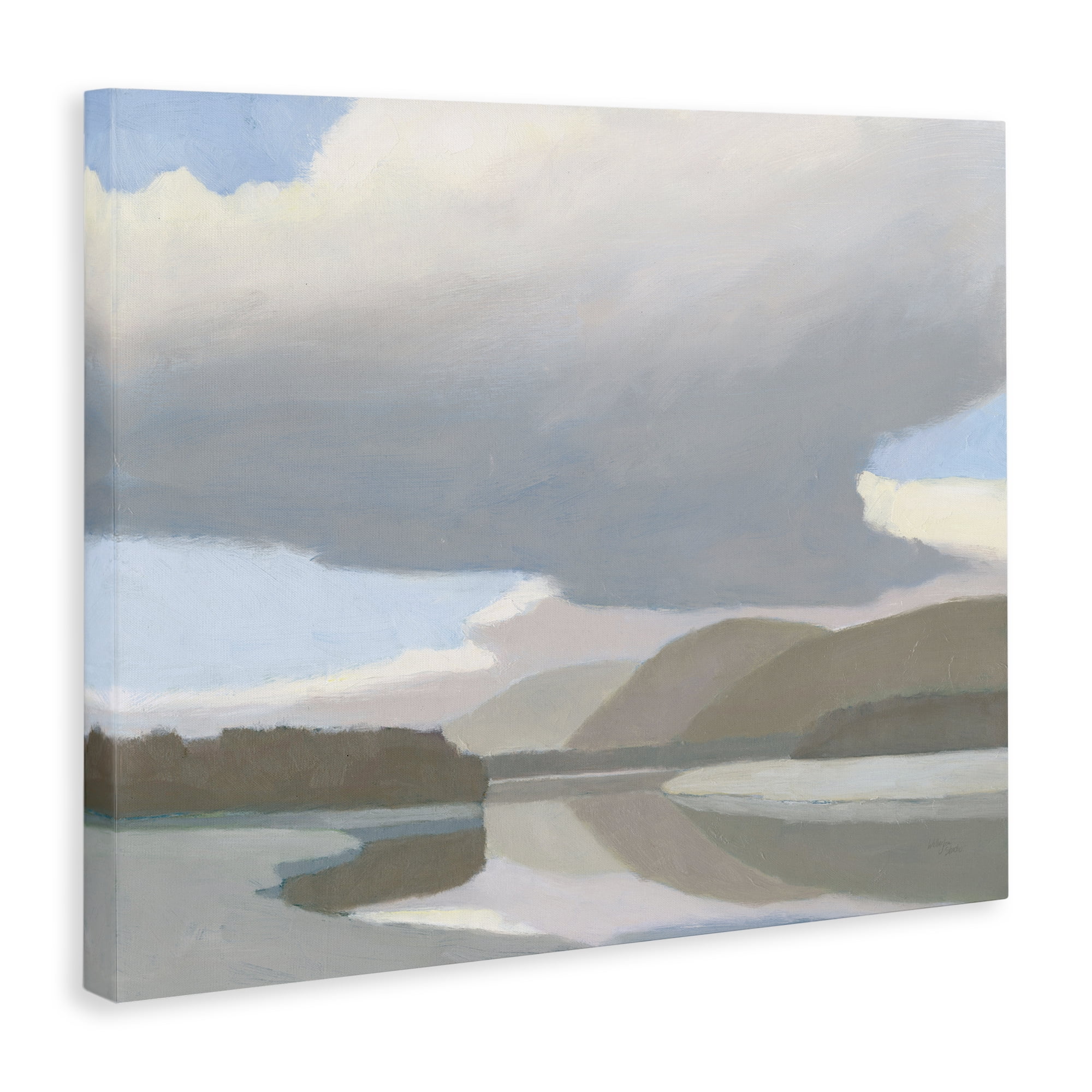 Stupell Industries Mountain Reflections Abstraction Landscape & Nature Painting Wrapped Canvas Art Print Wall Art, 48 x 36