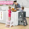 thumbnail image 4 of Costway Toddler Kitchen Stool Helper Baby Standing Tower with Chalkboard & Whiteboard Pink, 4 of 10