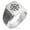 Silver, variant on Stainless Steel Nautical Star Compass Needle Stripe Pattern Biker Style Polished Ring
