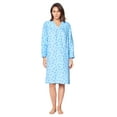 thumbnail image 2 of Casual Nights Women's Floral Snap Front Flannel Duster Long Sleeve Lounger Dress, 2 of 5