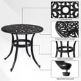 thumbnail image 5 of 23.6 inch Patio Side Table, Cast Aluminum End Table with Adjustable Footpads, Outdoor Small Coffee Table with Umbrella Hole, Round Metal Patio Table for Poolside, Backyard, Balcony, 5 of 9