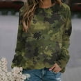 thumbnail image 2 of Womens Camouflage printed Sweatshirt Long Sleeve Casual Crewneck Pullover Hoodless Sweatshirts, 2 of 5