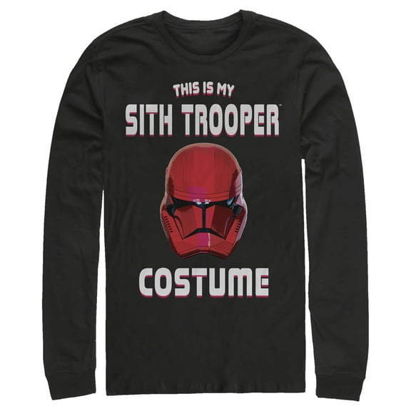Men's Star Wars: The Rise of Skywalker Halloween Sith Trooper Costume Long Sleeve Shirt Black Large