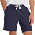 thumbnail image 2 of Mens Lounge Shorts Summer Elastic Waist Drawstring Straight Leg Relaxed Fit Casual Shorts with Pockets, 2 of 7