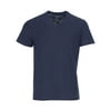 CALVIN KLEIN JEANS Cotton Slub V-Neck T-Shirt Navy Blue Armada Shirt Large L