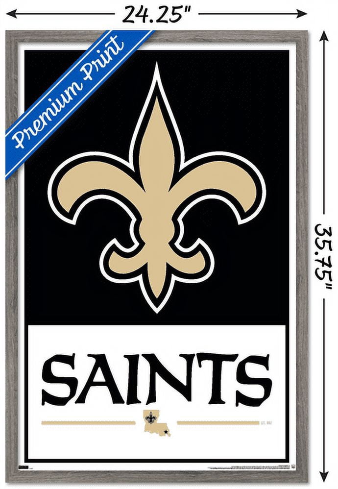 NFL New Orleans Saints - Logo 21 Wall Poster, 22.375" x 34", Framed