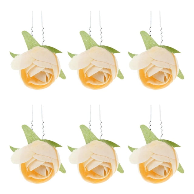 6 Unidades Pernos de Pelo Clips Horquil Pin de Cabello Accesorio Boda para Mujer Chica Amarillo Soledad Boda de la novia del Pin del pelo