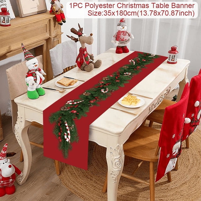 Camino de mesa navideño, decoración navideña para el hogar 2023, mantel, adorno navideño, regalo de Año Nuevo Natal 2024