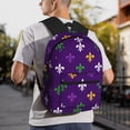 thumbnail image 6 of Rocae Purple Mardi Gras for Lightweight Casual Backpack Travel Hiking Backpack Carry On Laptop Backpack, 6 of 6