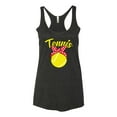 thumbnail image 2 of Wild Bobby, Tennis Mom Cute Bow Ribbon Tennis Ball, Mother's Day, Women Tri-Blend Racerback Tank Top, Vintage Black, Large, 2 of 3