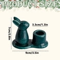 thumbnail image 3 of Ceramic Easter Bunny Candle Holder, 3.5'' Cute Rabbit Taper Candle Holders, Spring Easter Decorations for Home, Table Centerpieces Easter Rabbit Figurines Holders for Candle Sticks, Dark Green, 3 of 7