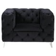 thumbnail image 2 of ACME Phifina Tuxedo Arm Tufted Accent Chair in Black, 2 of 7