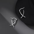 thumbnail image 5 of 925 Sterling Silver X Hoop Earrings for Women Teens Minimalist Hoop Earrings Huggie, 5 of 6