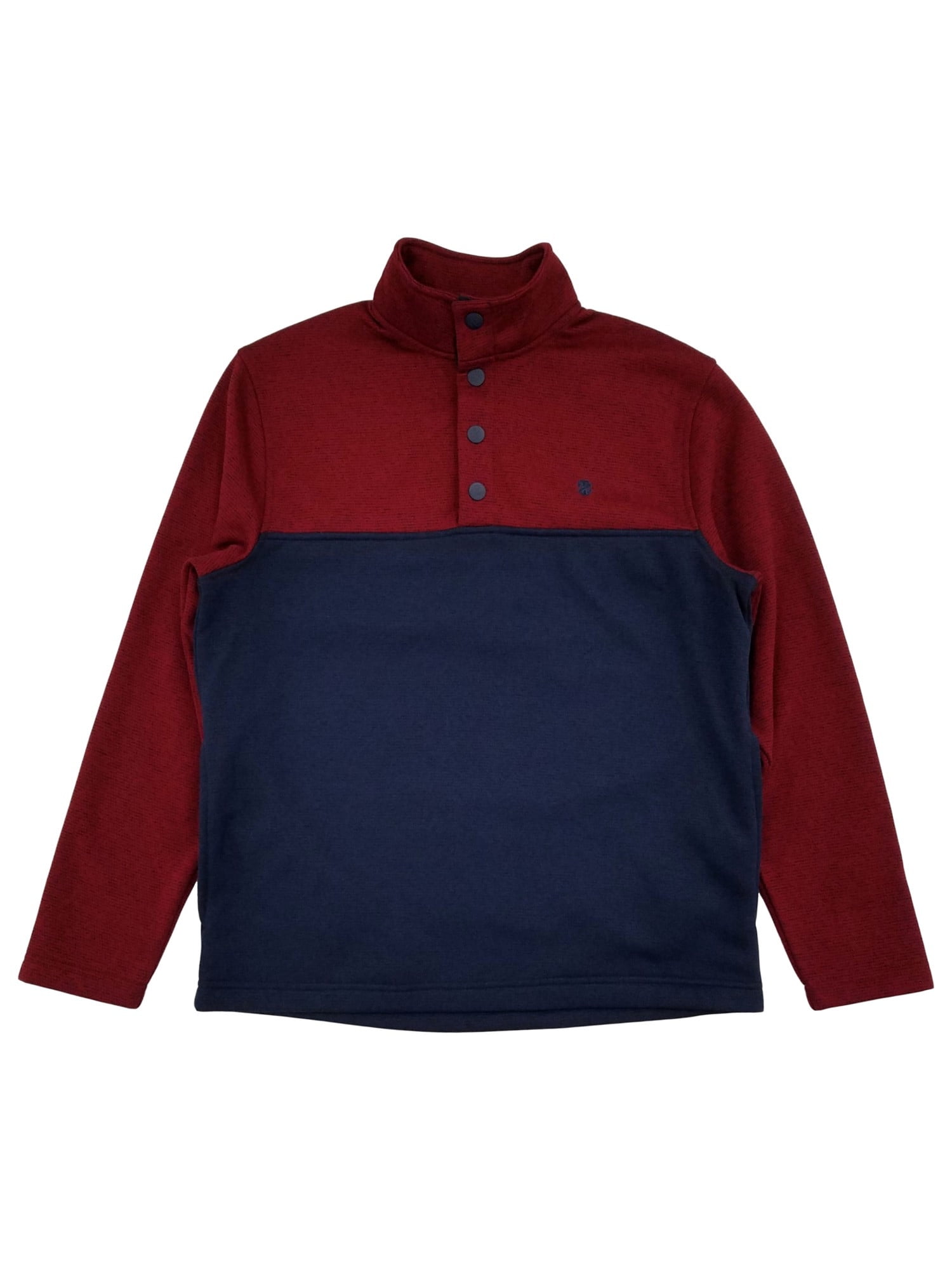 IZOD IZOD Mens Biking Red & Navy Blue Fleece SnapFront Pullover