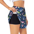 thumbnail image 3 of Lsque Colorful Cartoon Shark Printed Women's Running Shorts with Liner Pockets,Elastic Quick Dry Workout Athletic Gym Yoga Shorts,Womens High Waist Shorts-Medium, 3 of 9