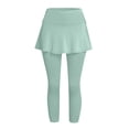 thumbnail image 4 of Yuhangmm Women's Pants, Versatile Knit Capri Pants with Pockets for Everyday Workouts and Travel Cozy Pull-On Skirt-Pants for Tennis Yoga Comfort Mint Green M, 4 of 6