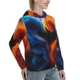 thumbnail image 6 of Kdxio Red And Blue Abstract Print Womens Oversized Hoodies Sweatshirts Hooded Pullover Tops Sweaters Casual-Small, 6 of 7
