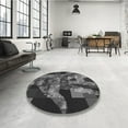 thumbnail image 3 of Ahgly Company Indoor Round Patterned Gray Area Rugs, 7' Round, 3 of 6