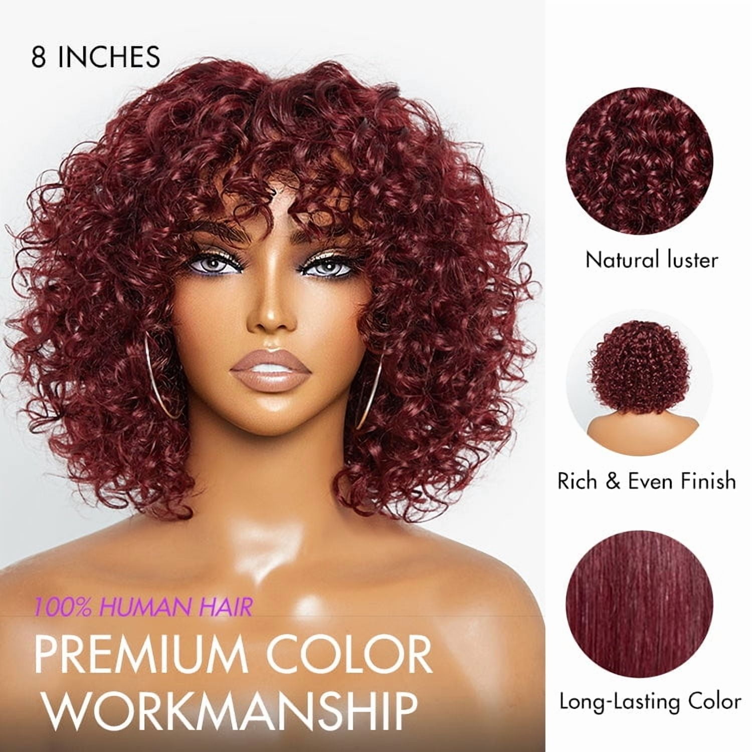 10in Ginger Ombre 13x4 Lace Front Glueless Blunt Cut Bob Human Hair Wig
