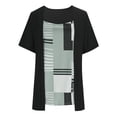 thumbnail image 5 of CHUMUD Womens Plus Size Tops Short Sleeve Crew Neck Top Casual Color Block Blouse Loose Fit Spring Summer Fashion, 5 of 5