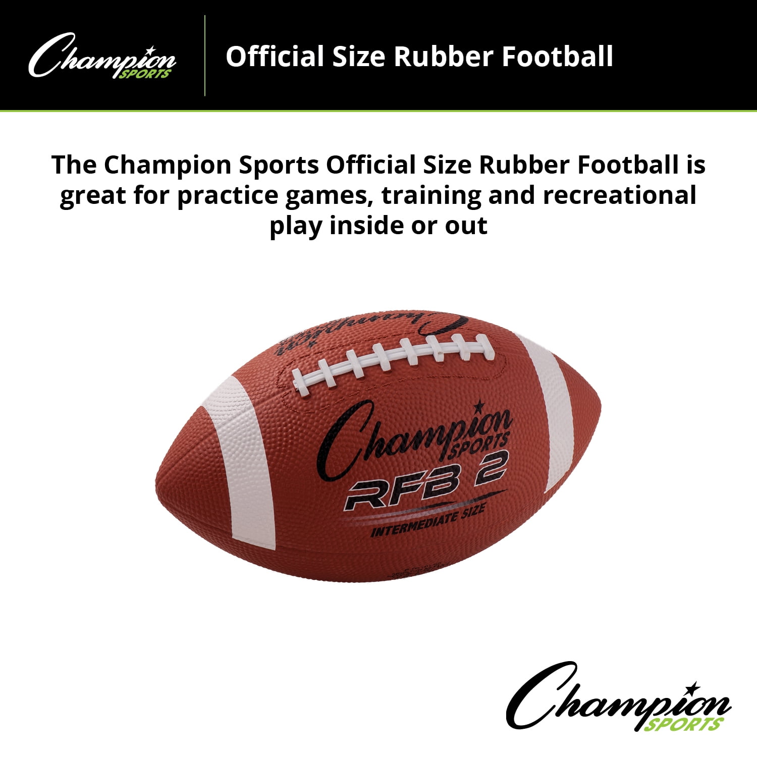 Champion Sports RFB Intermediate Size Rubber Football