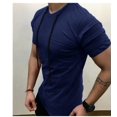 thumbnail image 1 of Mode Homme Slim Fit O Cou Coton Solide Manches Courtes Muscle Tee-Shirt Casual Tops Blouse, 1 of 5