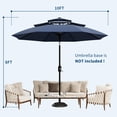 thumbnail image 2 of QinaQin Vented Patio Umbrella, 8 Sturdy Ribs, Easy Crank & Tilt, Blue, 2 of 8