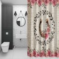 thumbnail image 4 of Farmhouses Horseshoes Shower Curtain for Bathroom Decor, Roses Leaves Retro Vintage Paper Waterproof Fabric Shower Curtain, 54"x78" Set with 12 Hooks, 4 of 9