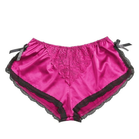 Ukumplol Womens Athletic Shortsplus Size Shorts for Womengym Shorts Womensilk Satin Flowers Floral Lace Pajamas Underwear Women Shorts S-xxxllounge Shorts Womenyoga Shorts Hot Pink M