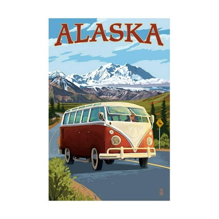 Alaska - VW Van Cruise Print Wall Art By Lantern