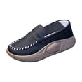 thumbnail image 1 of Zapatos casuales de PU para mujer, cómodos, suaves, con plataforma, estilo urbano, suela gruesa, sin cordones negro 35, 1 of 9
