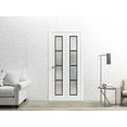 thumbnail image 3 of Sliding Closet Bi-fold Doors 36 x 80 inches | Planum 2132 White Silk Frosted Glass | Sturdy Tracks Moldings Trims Hardware Set | Wood Solid Bedroom Wardrobe Doors, 3 of 5