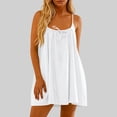 thumbnail image 6 of Backless Camisole Tops Women Sleeveless Mini Dress Tie Front Loose Spaghetti Strap Summer Travel Casual Clothes (S, White), 6 of 8