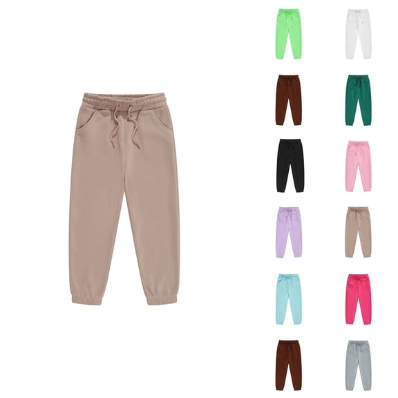 Sweatpants for Girls Boys 2025 Trendy Drawstring Elastic Waist Basic Jogging Pants Kids Sweat Pants with Pockets