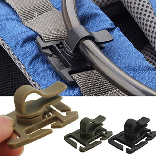 Shulemin Hydration Tube Clip,2Pcs Rotatable Water Bladder Tube Trap Hose  Clip for Webbing Hydration Backpack