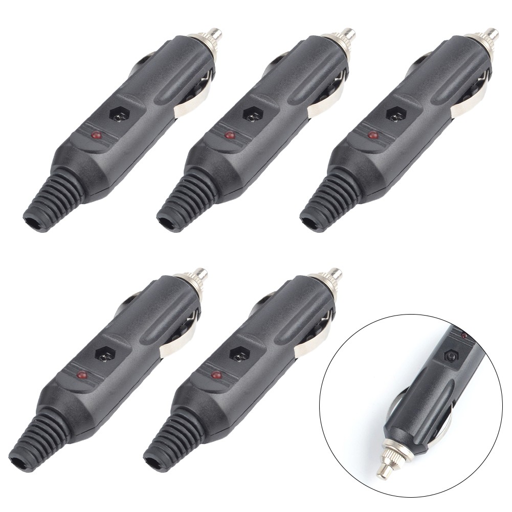 Mduoduo 5 Pcs 12V Male Car Lighter Socket Plug Connector with Fuse