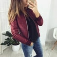 thumbnail image 5 of Women Autumn Winter Solid Color Zipper Warm Short Jacket Slim Coat Outerwear, 5 of 8