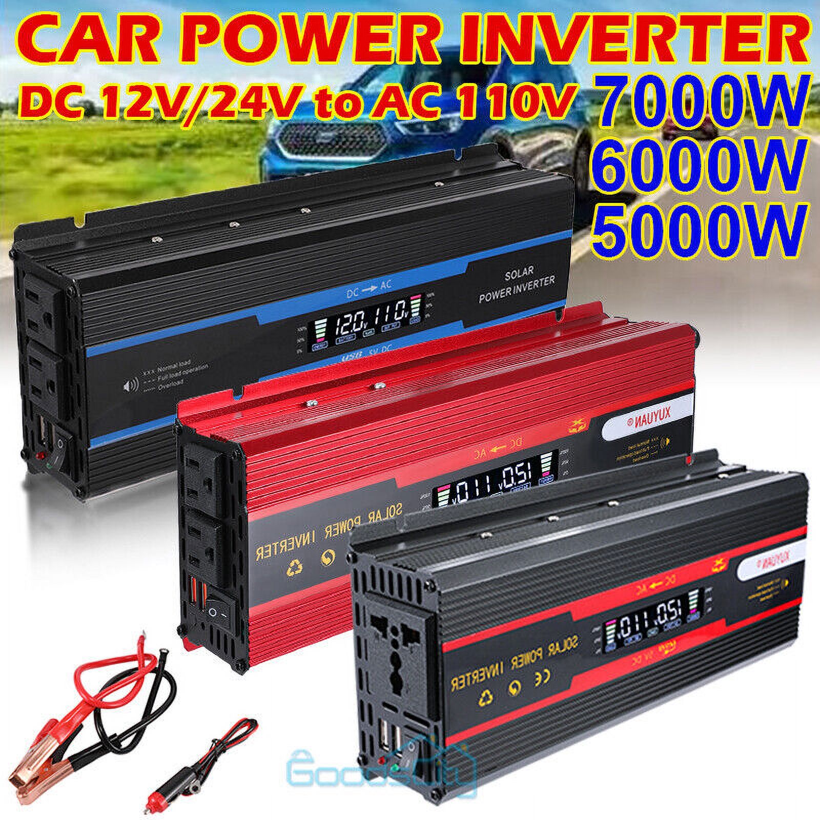 7000W Inversor de corriente para Carro Auto Convertidor solar DC 12/24V a AC110V