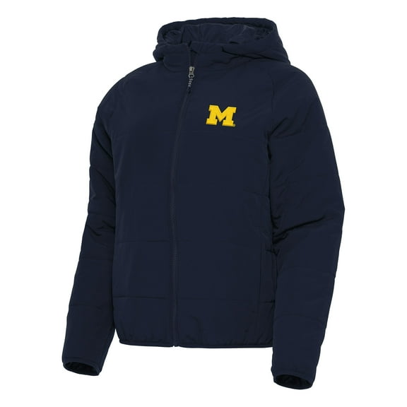 Women's Antigua Navy Michigan Wolverines Universe Full-Zip Puffer Jacket