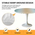 thumbnail image 2 of Elastic Fitted Round Tablecloth, Teal Ombre Waterproof Stretch Table Cover for 55"-60" Tables, Modern Yellow Gradient Farmhouse Art Washable Outdoor Tablecloths for Patio, Picnic, Camping, 2 of 9