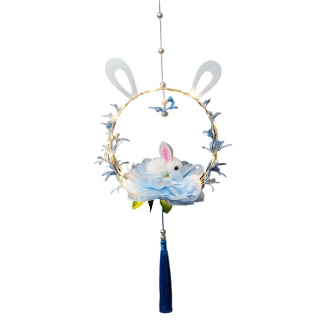 Naiovety Linterna de festival estilo chino tradicional luz lindo Animal artesanía lámpara colgante decoración para el hogar interior fiesta Artesanía Azul Rama azul