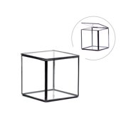 WGV Black Box With Lid Geometric Glass Terrarium - 5" Wide x 5" Height, Good quality Terrarium - 1 Pc