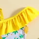 thumbnail image 4 of Laklulu Traje de baño para bebé, traje de baño para niñas pequeñas, traje de baño para niñas con un Hombro + Traje de baño con Parte Inferior de Cintura Alta (2 Piezas), 4 of 6