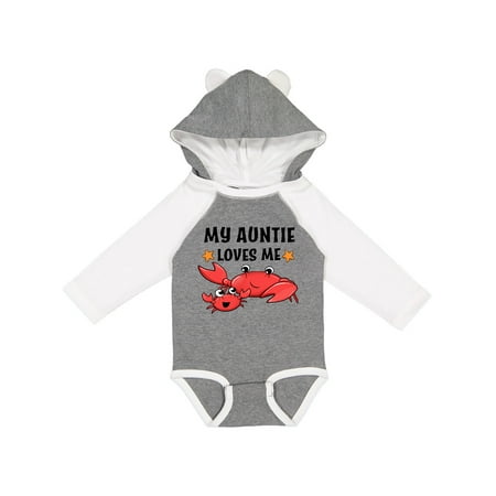 

Inktastic My Auntie Loves Me- Cute Crab Family Gift Baby Boy or Baby Girl Long Sleeve Bodysuit