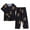 Black tops for women, variant on Summer Set for Women 2025 Trendy Floral Print Fashion Cotton Linen Summer Two-Piece Suit Pajamas Silk Comfortable Breathable Button Down Oversize Casual Sets Short Sleeve Outfits Black XXXXL