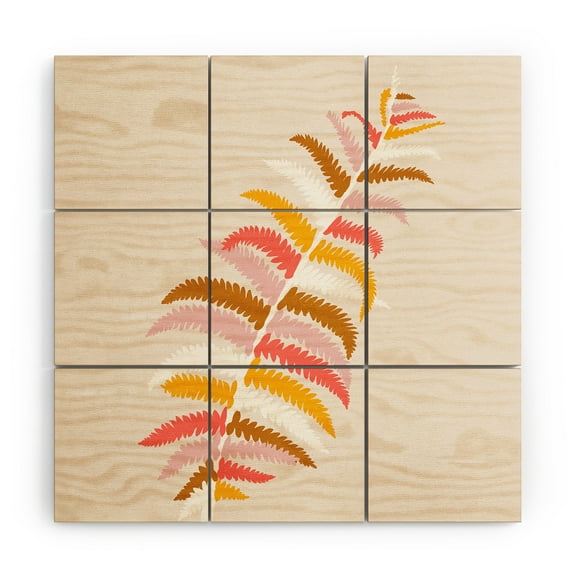 Society6 SunshineCanteen Fall Fern Wood Wall Mural 3' x 3'